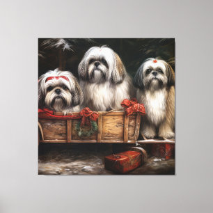 Lhasa Apso Snowy Sleigh Christmas Decor