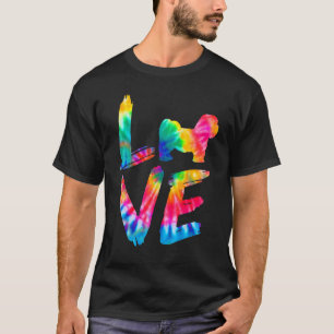Lhasa Apso Tie Dye Love Dog Mom Dad T-Shirt