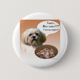 Lhasa Apso Turkey 2 Inch Round Button