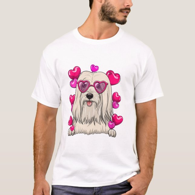 Lhasa Apso Valentines Day T-Shirt (Front)