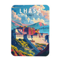 Lhasa Tibet Travel Art Vintage