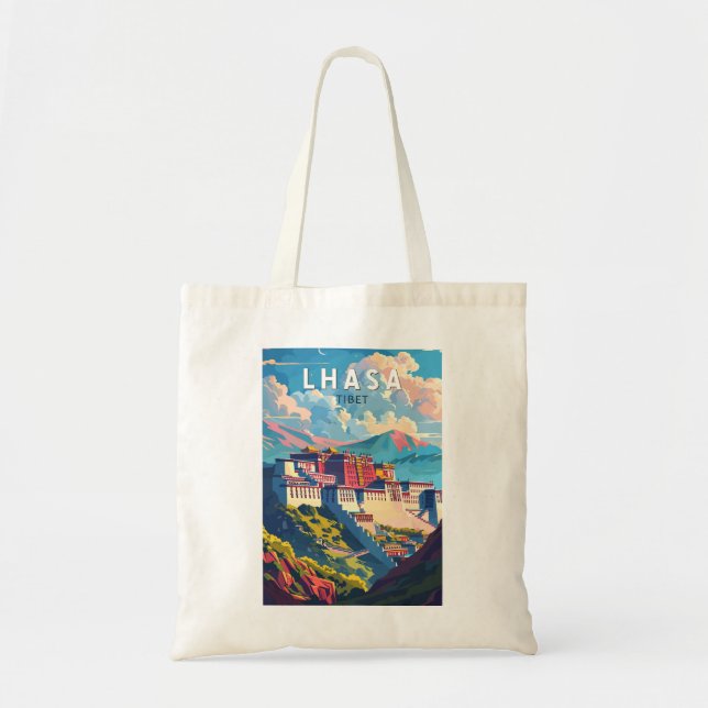 Lhasa Tibet Travel Art Vintage Tote Bag (Front)