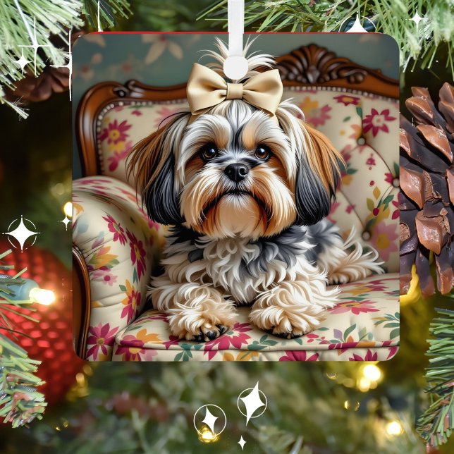  Lhaso Apso Personalized Christmas Metal Ornament (Creator Uploaded)