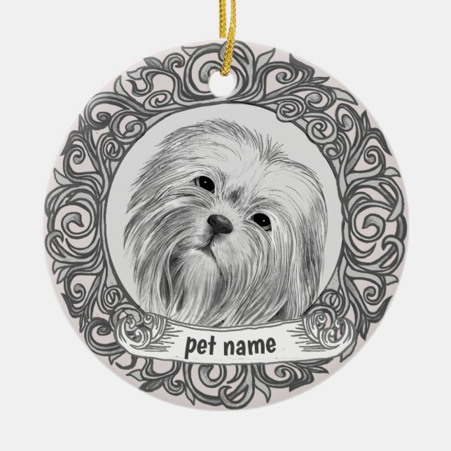 Lhassa Apso Amour Mémoire ornement (Devant)