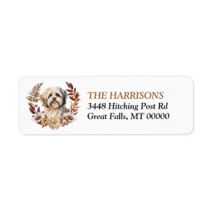 Lhassa Apso Chien Automne Wreath