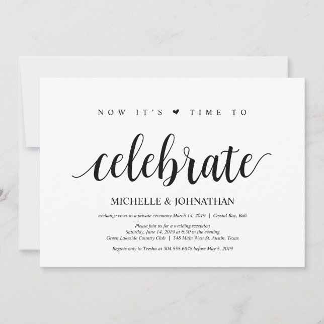 l'heure de fêter les invitations de l'élite mariag (Devant)