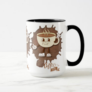 **L'heure du café – Tasse souriante mignonne avec 