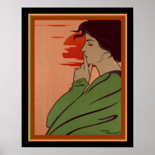 L'Heure du Silence Art Deco Print by Henri Meunier