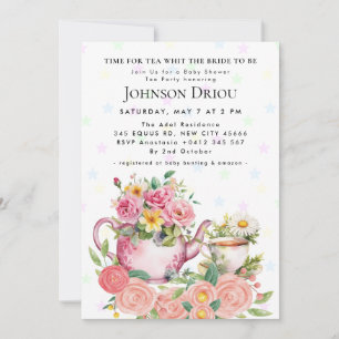 L'HEURE DU THÉ AVEC LA Carte d'Invitation de Baby