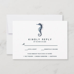 L'hippocampe bleu   Mariage RSVP avec choix de rep
