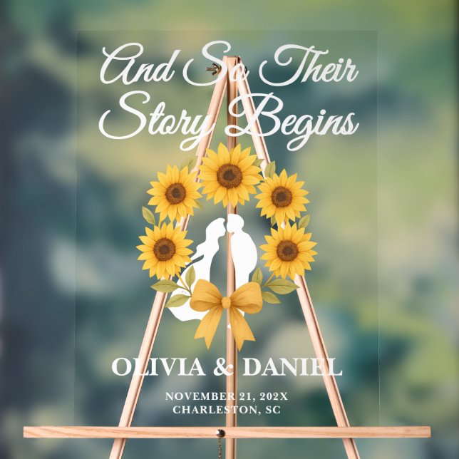 L'histoire commence Sunflower Wreath Mariage de au (Neutre)