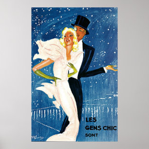 L'Hiver Monte Carlo Monaco Vintage Travel Poster