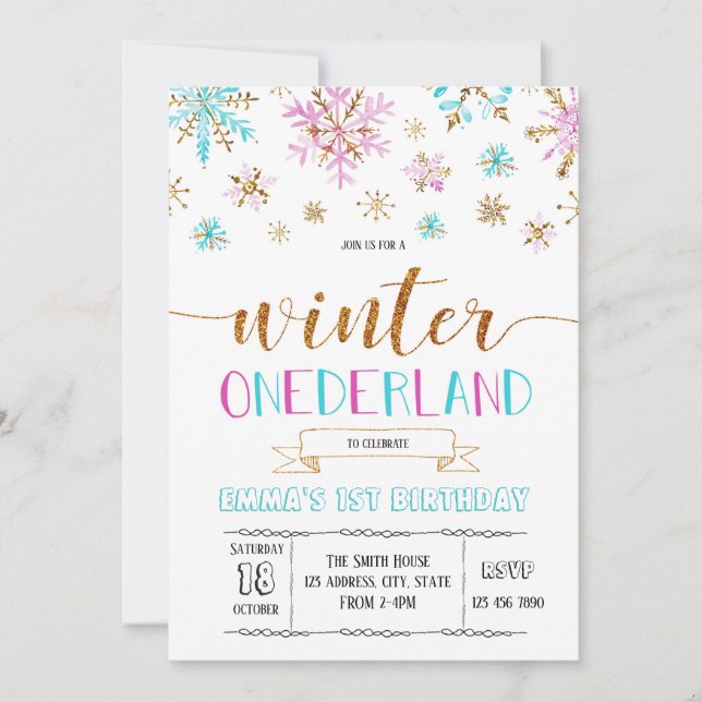 L'hiver Onderland invitation anniversaire (Devant)