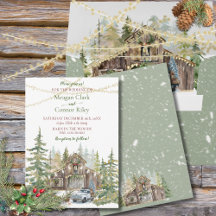 L'hiver Rustic Grange en Faire-part de mariage de 