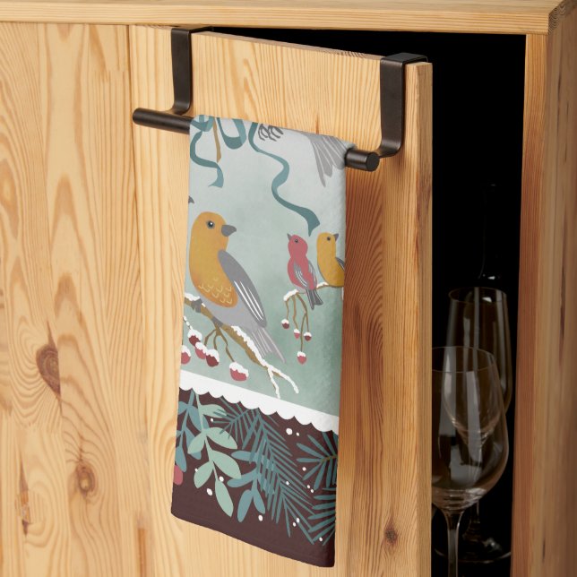 L'hiver Terre Chanson Crimson Rouge Serviettes de  (Pliage en tiers)