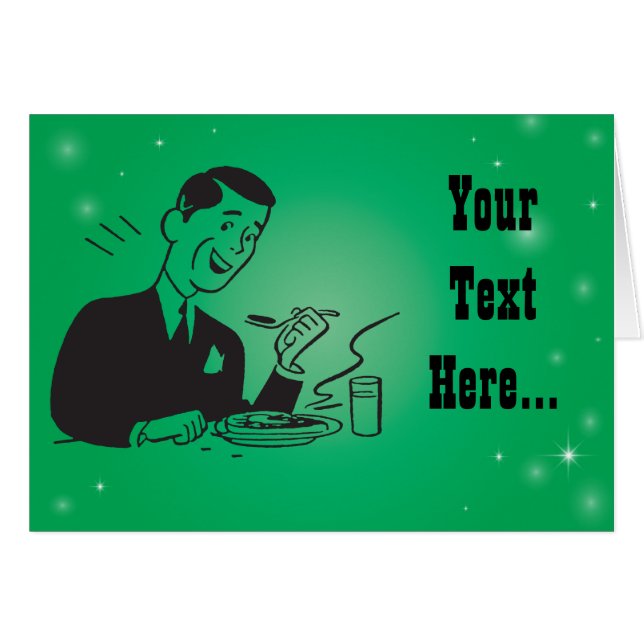 L'homme du déjeuner mange Repas Retro Modèle Vinta (Devant horizontal)