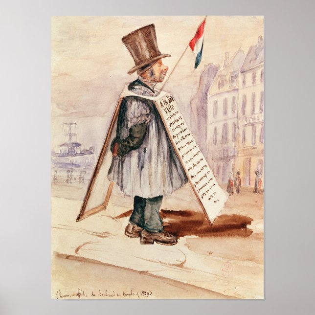 L'homme du tableau de sandwich, Boulevard du Templ (Devant)