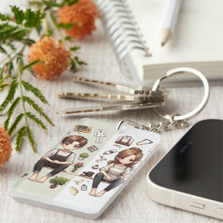 L'homme, la femme. 1 porte - clé acrylique