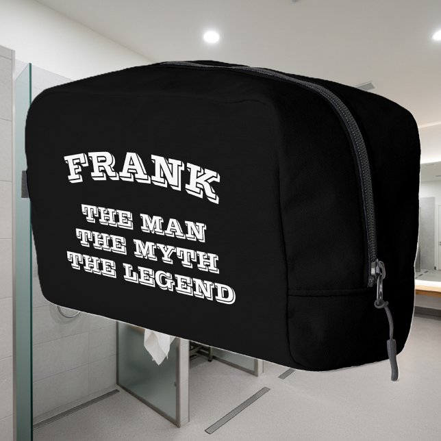 L'homme mythe légende personnalisé sac de toilette (men's toiletry bag)