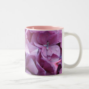 L'hortensia fleurit tasse de café