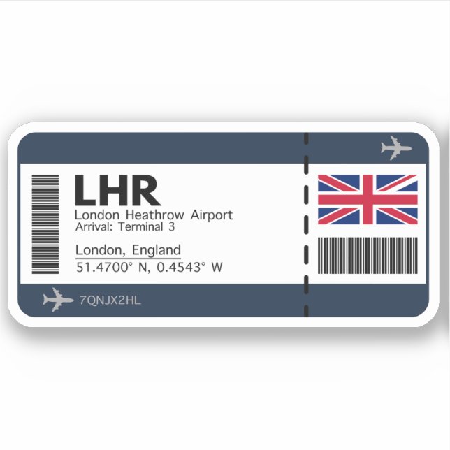 LHR London Boarding Pass - London Ticket (Front)