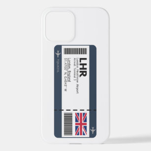 LHR London Boarding Pass - London Ticket iPhone 12 Case