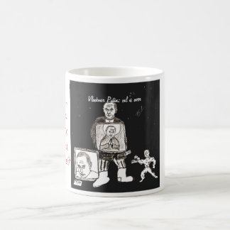 L'huile de Vladimir Poutine est au-dessus de tasse
