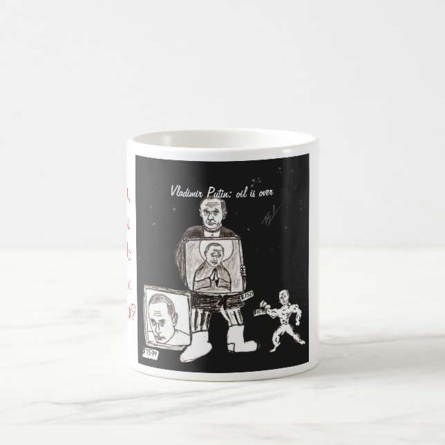 L'huile de Vladimir Poutine est au-dessus de tasse (Centre)