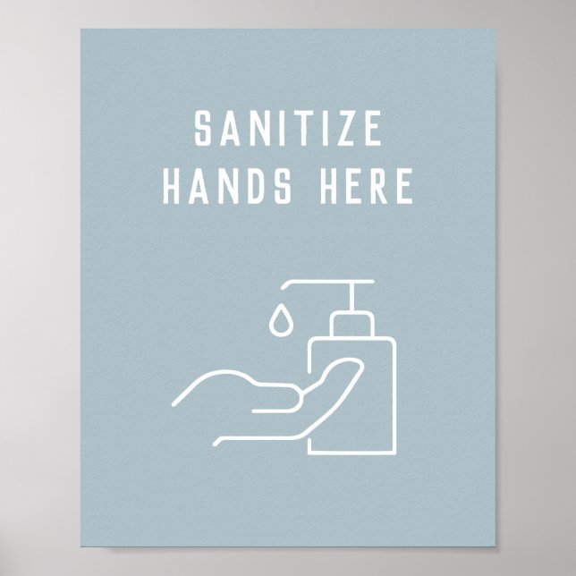 L'hygiène scolaire Sanitiez vos mains ici Poster (Devant)