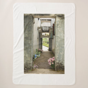 Li Garden Series: Floral Corridor  Sherpa Blanket