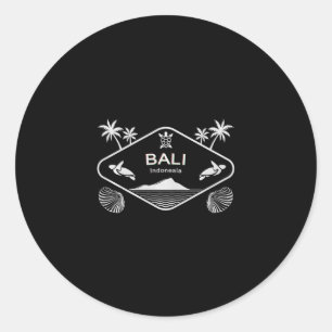 Li Indonesia Island Sea Turtle Palm Tree Vacation Classic Round Sticker