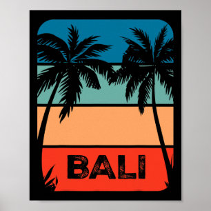 Li Indonesia Vintage Surfing Sunset Souvenir  Poster