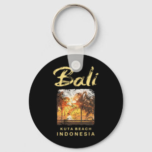 Li Kuta Beach Indonesia Vintage Surfing Men Women Keychain