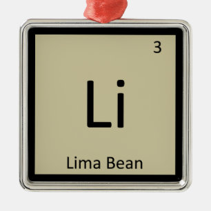 Li - Lima Bean Chemistry Periodic Table Symbol Metal Ornament