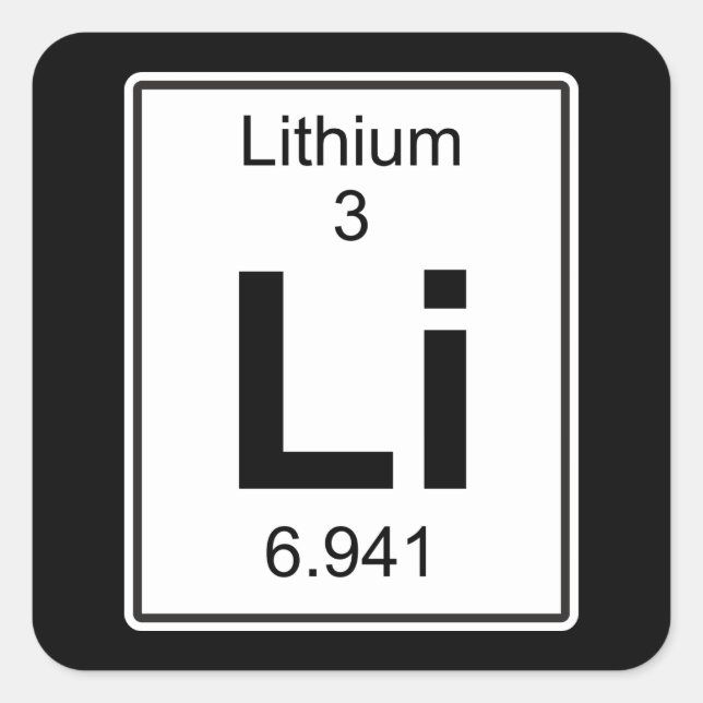 Li - Lithium Square Sticker (Front)
