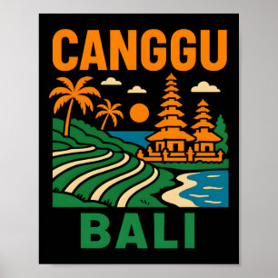 Li Surfing Canggu Li Vintage Mens Beach Life  Poster