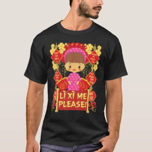 Li Xi Me Please Girl 2023 Kid Vietnamese Lunar New T-Shirt