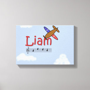 Liam Airplane Name Canvas Print
