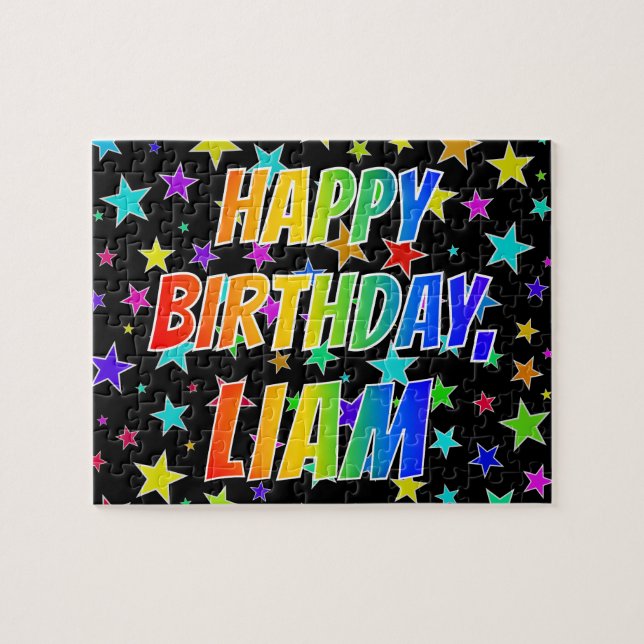 "LIAM" First Name, Fun "HAPPY BIRTHDAY" Jigsaw Puzzle (Horizontal)