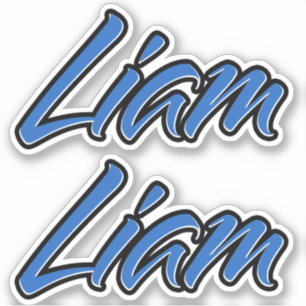 Liam Name Blue Autocollant Sticker Stickerset