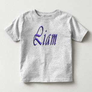 Liam, Name, Logo, Toddlers Grey T-shirt
