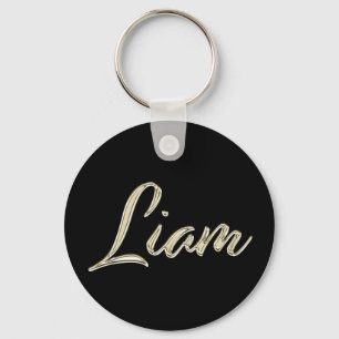 Liam Name whitegold Button Schlüsselanhänger Keychain