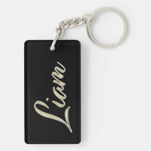 Liam Name whitegold key trailer Keychain
