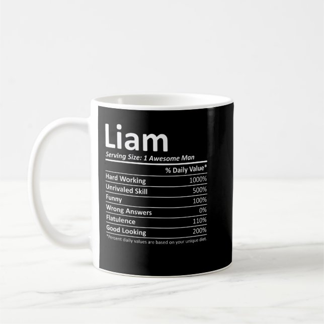 LIAM Nutrition Funny Birthday Personalized Name Gi Coffee Mug (Left)