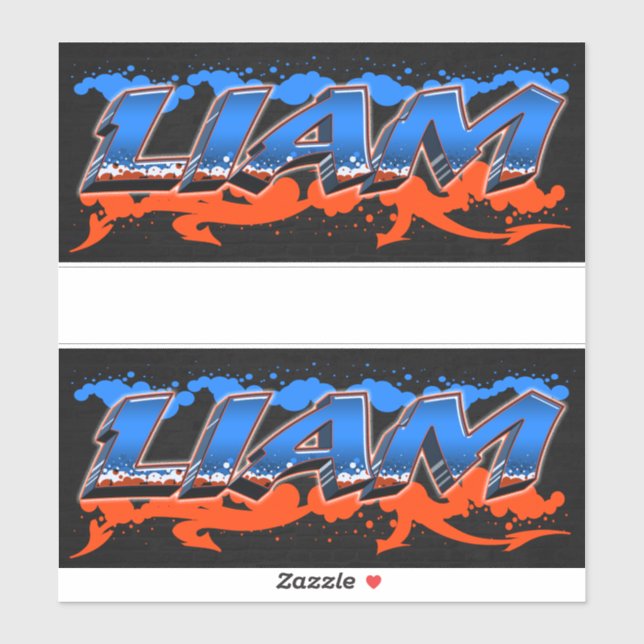 Liam prénom Nom Graffiti Autocollant Autocollant (Feuille)