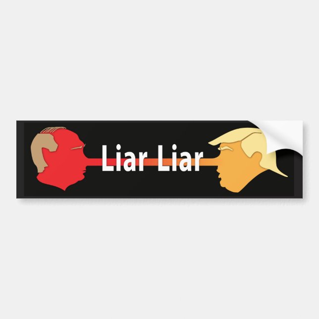 Liar Liar (on black) Bumper Sticker (Front)