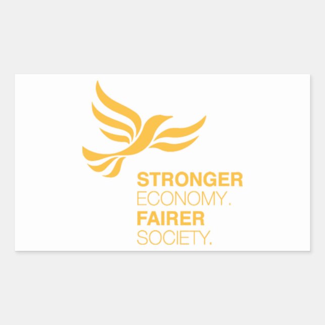 Lib Dems Stronger Economy Fairer Society Sticker (Front)