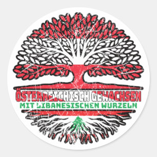 Libanon Libanesisch Österreichisch Österreich Baum Classic Round Sticker