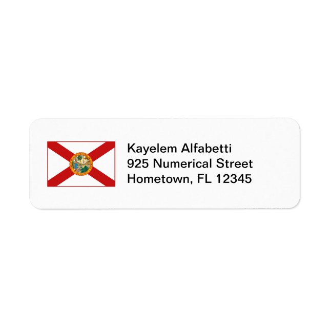 Libellé de l'adresse de retour du drapeau de Flori (Devant)