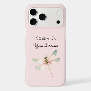 Libellule blanche menthe rose